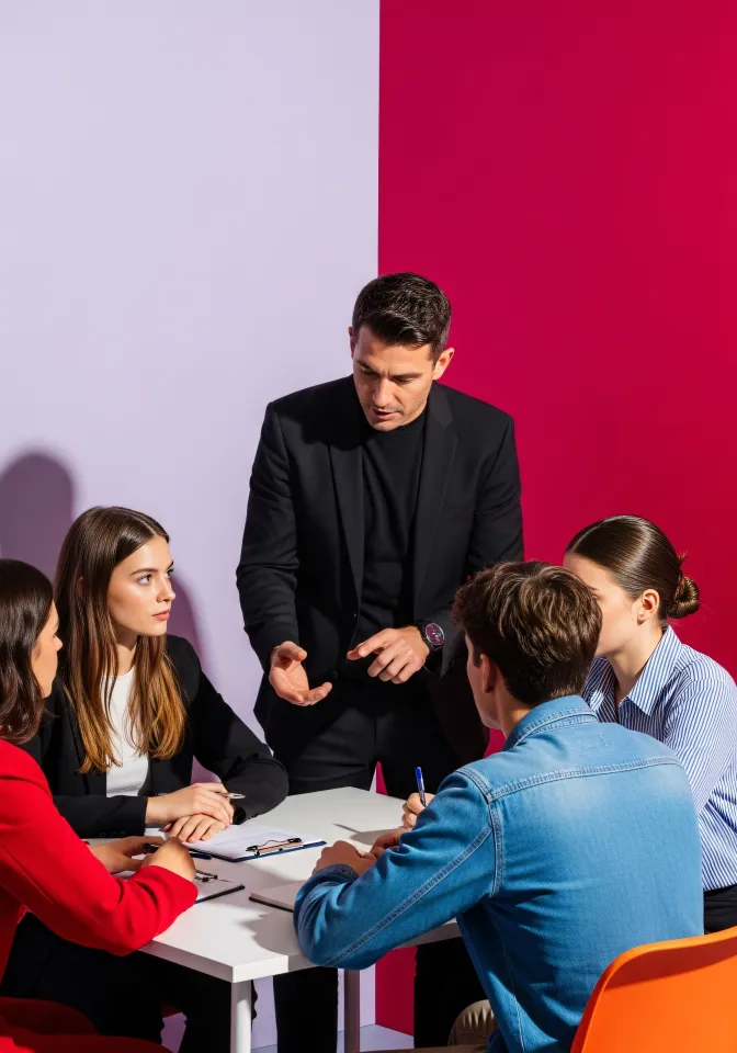 Equipe reunida analisando finanças